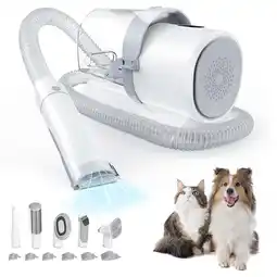 Walmart MCQ Dog Grooming Vacuum Kit 5-in-1 Electric Pet Trimmer, 2.5L Dust Box, Low Noise, White offer