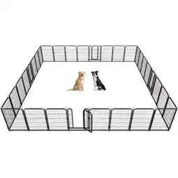 Walmart Petorldog 40 Metal Dog Playpen, 8 Panels, Indoor/Outdoor Use, Ideal for Camping/Yard | Black-Silver offer