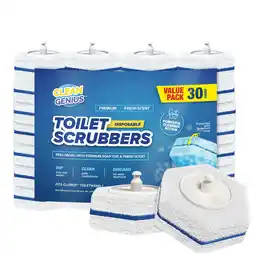 Walmart CleanGenius Prefilled Cleaning Disposable Toilet Scrubbers, 30 Count, Fits Clorox ToiletWand offer