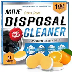 Walmart Active Garbage Disposal Cleaner and Deodorizer, Fresh Citrus Scent, 24 Tablets offer