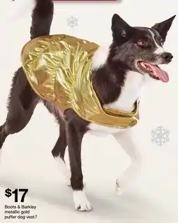 Target Boots & Barkley metallic gold puffer dog vest† offer