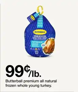 Target Butterball premium all natural frozen whole young turkey offer
