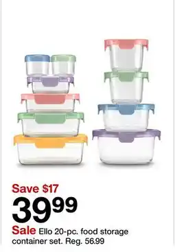 Target Ello 20-pc. food storage container set offer