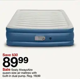 Target Sealy AlwayzAire queen-size air mattres with built-in dual pump offer