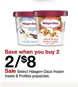 Target Select Häagen-Dazs frozen treats & Frollies popsicles offer