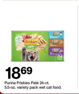 Target Purina Friskies Paté 24-ct. 5.5-oz. variety pack wet cat food offer