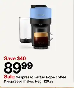 Target Nespresso Vertuo Pop + coffee & espresso maker offer