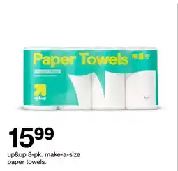 Target Up&up 8-pk. make-a-size paper towels offer