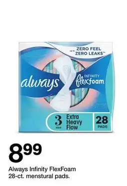 Target Always Infinity FlexFoam 28-ct. menstural pads offer
