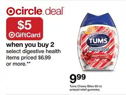 Target Tums Chewy Bites 60-ct. antacid relief gummies offer