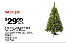 Michaels 4 ft. Pre-Lit Lakewood Spruce Tree Clear offer