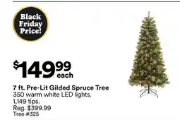 Michaels 7 ft. Pre-Lit Gilded Spruce Tree offer
