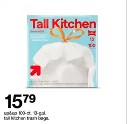 Target up&up 100-ct. 13-gal. tall kitchen trash bags offer