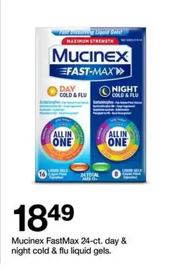 Target Mucinex FastMax 24-ct. day & night flu liquid gels offer