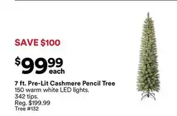 Michaels 7 ft. Pre-Lit Cashmere Pencil Tree offer