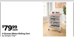 Michaels 4-Drawer metro rolling Cart by Simply Tidy offer