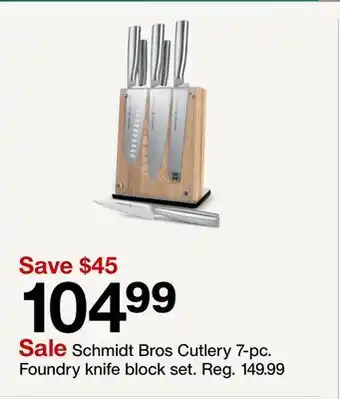 Target Schmidt Bros Cutlery 7-pc. Foundry knife block set offer