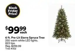Michaels 6 ft. Pre-Lit Sierra Spruce Tree offer