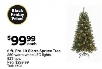 Michaels 6 ft. Pre-Lit Sierra Spruce Tree offer