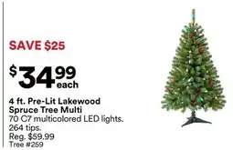 Michaels 4 ft. Pre-Lit Lakewood Spruce Tree multi offer