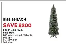 Michaels 7 ft. Pre-Lit Stella Pine Tree offer