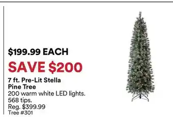 Michaels 7 ft. Pre-Lit Stella Pine Tree offer