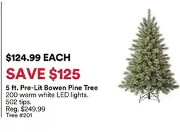 Michaels 5 ft. Pre-Lit Bowen Pine Tree offer