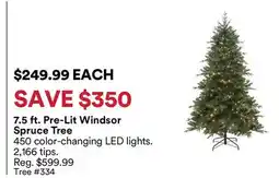 Michaels 7.5 ft. Pre-Lit Windsor Spruce Tree offer