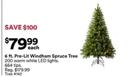 Michaels 6 ft. Pre-Lit Windham Spruce Tree offer