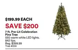 Michaels 7 ft. Pre-Lit Celebration Pine Tree offer
