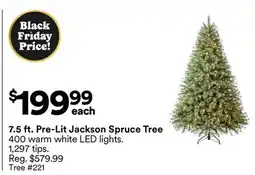 Michaels 7.5 ft. Pre-Lit Jackson Spruce Tree offer
