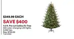 Michaels 7.5 ft. Pre-Lit Collins Fir Tree offer