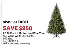 Michaels 7.5 ft. Pre-Lit rutherford Pine Tree offer