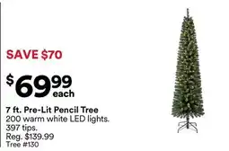 Michaels 7 ft. Pre-Lit Pencil Tree offer