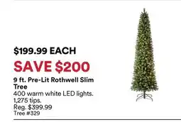 Michaels 9 ft. Pre-Lit rothwell Slim Tree offer