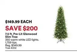Michaels 7.5 ft. Pre-Lit Glenwood Slim Tree offer