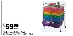 Michaels 12-Drawer rolling Cart by Simply Tidy offer