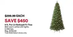 Michaels 9 ft. Pre-Lit rothwell Fir Tree offer