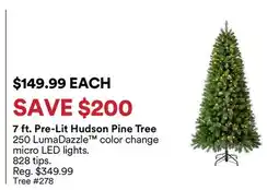 Michaels 7 ft. Pre-Lit Hudson Pine Tree offer