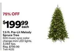 Michaels 7.5 ft. Pre-Lit melody Spruce Tree offer