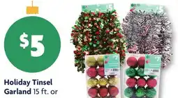 Family Dollar Holiday Tinsel Garland offer