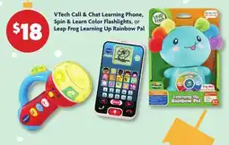 Family Dollar VTech Call & Chat Learning Phone, Spin & Learn Color Flashlights, or Leap Frog offer