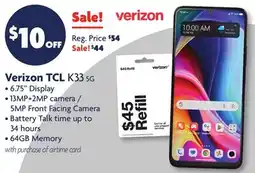Family Dollar Verizon TCL K33 5G offer