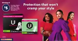 Family Dollar U by Kotex Clean & Secure Ultra Thin Pads 20 ct. or U by Kotex Balance Ultra Thin Pads 32 ct offer