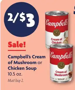 Family Dollar Campbell's Cream of Mushroom or Chicken Soup offer