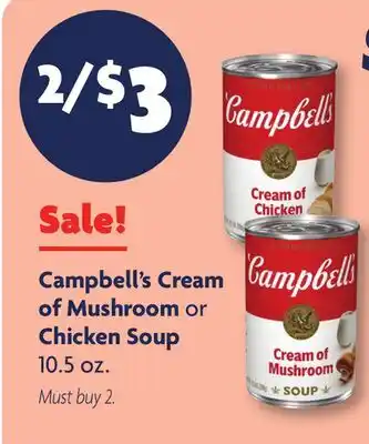Family Dollar Campbell's Cream of Mushroom or Chicken Soup offer