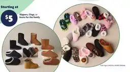 Family Dollar Slippers, Clogs, or Boots for the Family offer