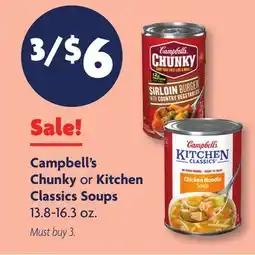 Family Dollar Campbell's Chunky or Kitchen Classics Soups offer