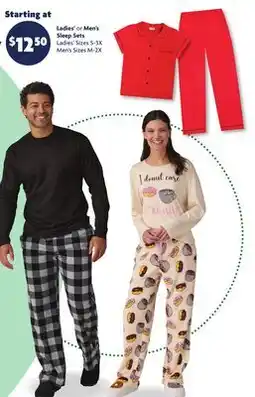 Family Dollar Ladies' or Men's Sleep Sets offer