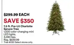 Michaels 7.5 ft. Pre-Lit Charlotte Spruce Tree offer